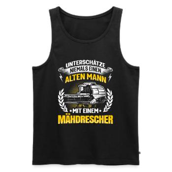 Mähdrescher Drescher Landwirt Bauer Opa Geschenk - Männer Premium Bio Tank Top - Schwarz - Vorne - AI Model Male 178 light (178cm)
