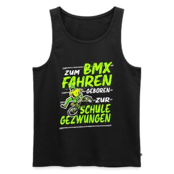 Zum BMX Fahren Geboren BMX Fahrrad Kinder Geschenk - Männer Premium Bio Tank Top - Schwarz - Vorne - Michal (187cm)