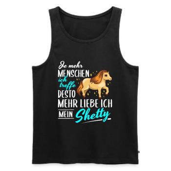 Shetty Pony Spruch Shetlandpony Pferd Geschenk - Männer Premium Bio Tank Top - Schwarz - Vorne - AI Model Male 178 light (178cm)
