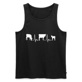 Herzschlag Kühe - Männer Premium Bio Tank Top - Schwarz - Vorne - Michal (187cm)