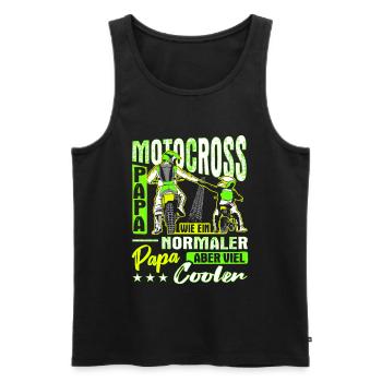 Motocross Papa Motorradfahrer Biker Geschenk - Männer Premium Bio Tank Top - Schwarz - Vorne - Michal (187cm)