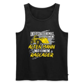 Radlader Bagger Radladerfahrer Opa Papa Geschenk - Männer Premium Bio Tank Top - Schwarz - Vorne - Michal (187cm)