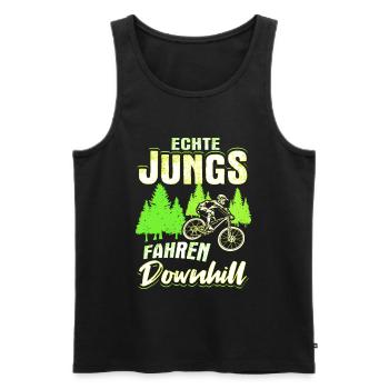 Echte Jungs Fahren Downhill Fahrrad Geschenk - Männer Premium Bio Tank Top - Schwarz - Vorne - Michal (187cm)