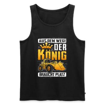 Radlader Bagger Radladerfahrer Geschenk Baustelle - Männer Premium Bio Tank Top - Schwarz - Vorne - Michal (187cm)