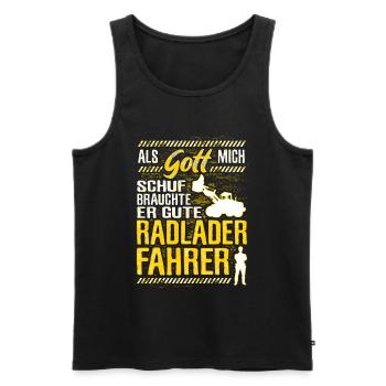 Radlader Fahrer Spruch Bagger Bauarbeiter Geschenk - Männer Premium Bio Tank Top - Schwarz - Vorne - Michal (187cm)