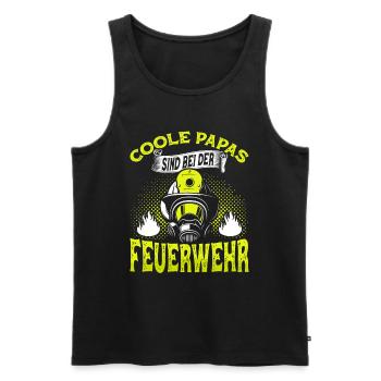 Freiwillige Feuerwehr Papa Geschenk Feuerwehrmann - Männer Premium Bio Tank Top - Schwarz - Vorne - Michal (187cm)