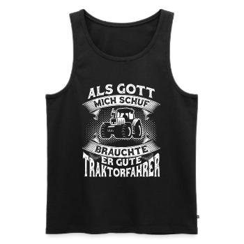 Traktor Trecker Spruch Landwirt Bauer Geschenk - Männer Premium Bio Tank Top - Schwarz - Vorne - Michal (187cm)