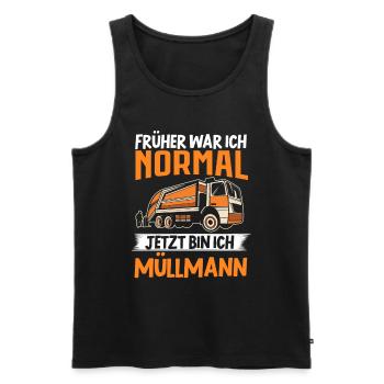 Müllabfuhr Müllauto Müllwagen Müllmann Geschenk - Männer Premium Bio Tank Top - Schwarz - Vorne - Michal (187cm)