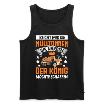 Müllmann Müllauto Müllwagen Müllabfuhr Geschenk - Männer Premium Bio Tank Top - Schwarz - Vorne - Michal (187cm)