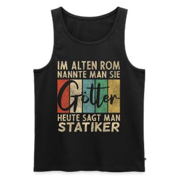 Lustige Statiker Sprüche - Männer Premium Bio Tank Top - Schwarz - Vorne - AI Model Male 178 light (178cm)