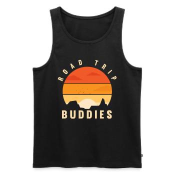 Roadtrip Friends Travelers Adventure Travel - Men's Premium Organic Tank Top - black - Front - Michal (187cm)