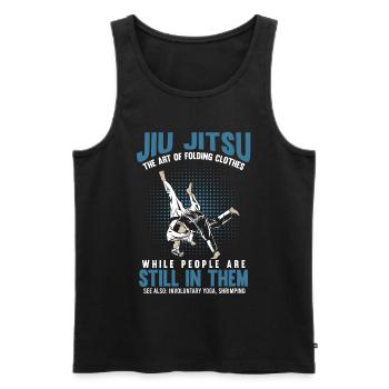 Funny Jiu Jitsu Fighter BJJ Training Humor - Men's Premium Organic Tank Top - black - Front - AI Model Male 178 light (178cm)
