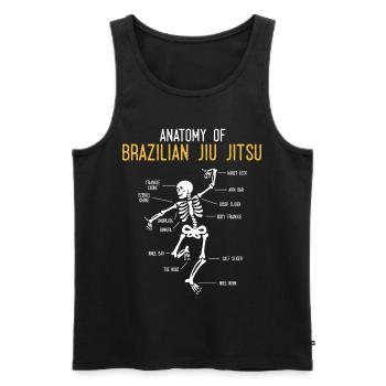 Funny Jiu Jitsu Fighter Anatomy BJJ Training - Men's Premium Organic Tank Top - black - Front - Michal (187cm)