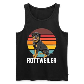 Retro Rottweiler Hund - Männer Premium Bio Tank Top - Schwarz - Vorne - Michal (187cm)