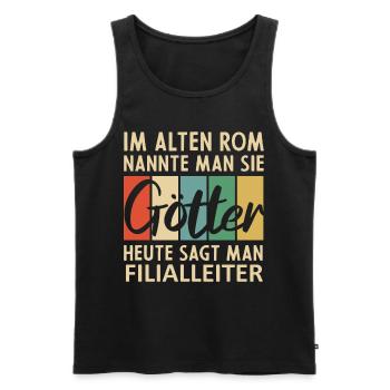 Lustige Filialleiter Sprüche - Männer Premium Bio Tank Top - Schwarz - Vorne - Michal (187cm)