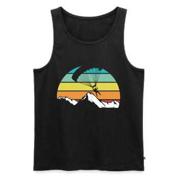 Fallschirm Retro Berg Paragliding - Männer Premium Bio Tank Top - Schwarz - Vorne - Michal (187cm)