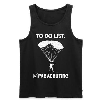 Parachute Skydiver Celebration Adrenaline - Men's Premium Organic Tank Top - black - Front - Michal (187cm)