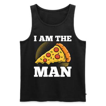 Pizza Funny Pizza Fast Food Lovers - Men's Premium Organic Tank Top - black - Front - Michal (187cm)