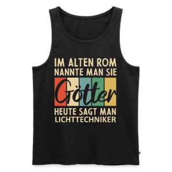 Lustige Lichttechniker Sprüche - Männer Premium Bio Tank Top - Schwarz - Vorne - AI Model Male 178 light (178cm)