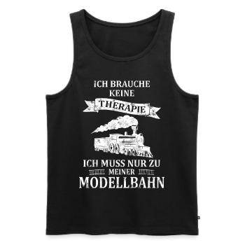 Spruch Modellbahn H0 Eisenbahner lustig - Männer Premium Bio Tank Top - Schwarz - Vorne - Michal (187cm)