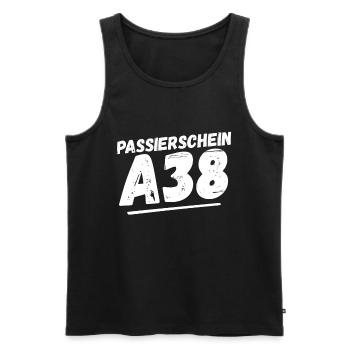 Passierschein A38 Ausgangssperre Home Office - Männer Premium Bio Tank Top - Schwarz - Vorne - Michal (187cm)