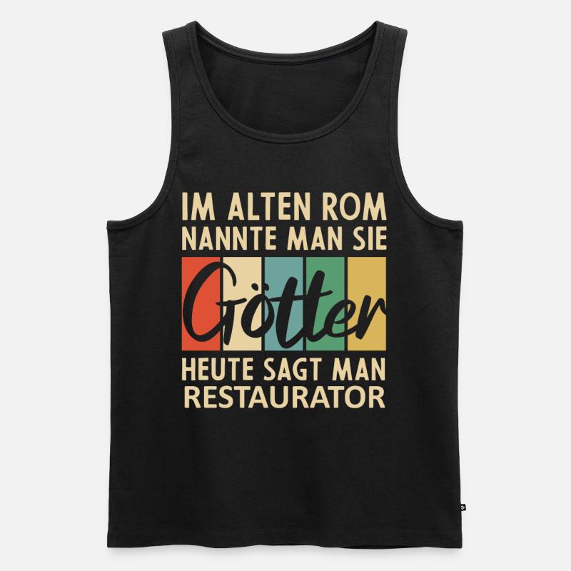 Lustige Restaurator Sprüche - Männer Premium Bio Tank Top - Schwarz