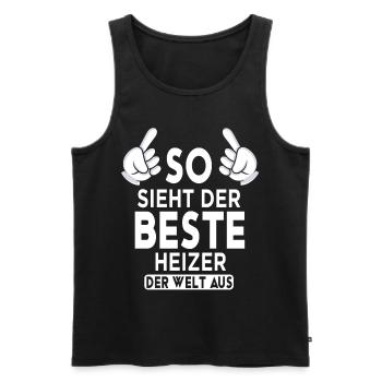 Heizer Spruch - Männer Premium Bio Tank Top - Schwarz - Vorne - AI Model Male 178 light (178cm)
