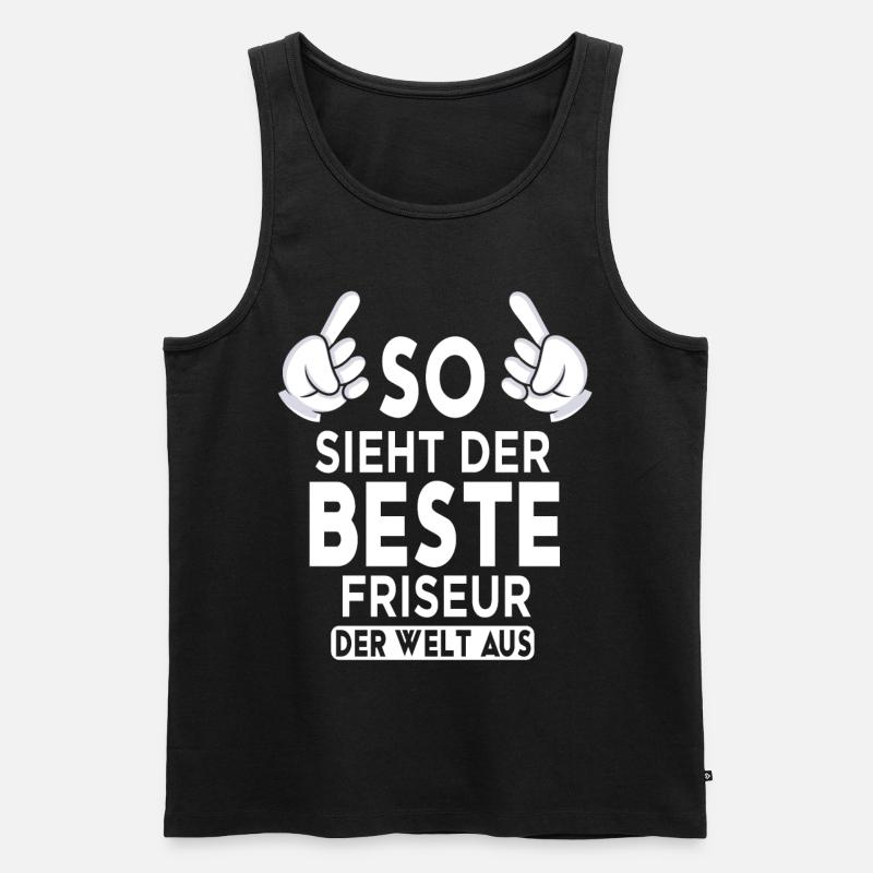 Friseur Spruch - Männer Premium Bio Tank Top - Schwarz