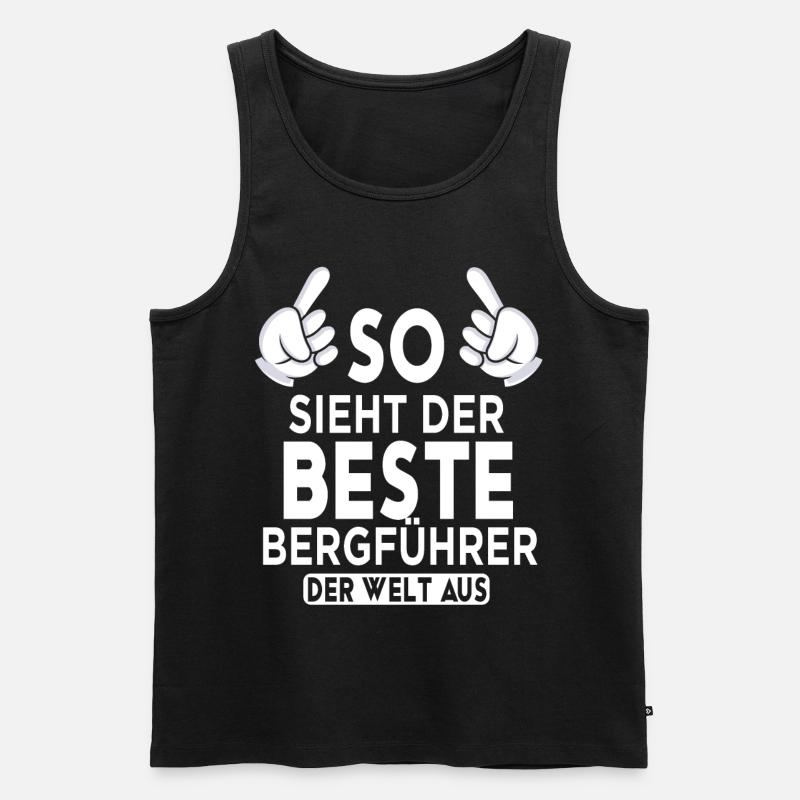Bergführer Spruch - Männer Premium Bio Tank Top - Schwarz