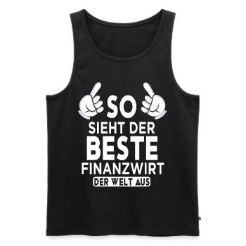 Finanzwirt Spruch - Männer Premium Bio Tank Top - Schwarz - Vorne - Michal (187cm)