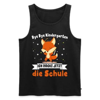 Schulkind Erste Klasse Fuchs Schulanfang - Männer Premium Bio Tank Top - Schwarz - Vorne - Michal (187cm)