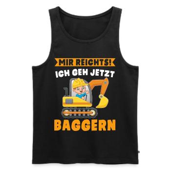 Baggern Lustiger Spruch Jungen Bagger - Männer Premium Bio Tank Top - Schwarz - Vorne - Michal (187cm)
