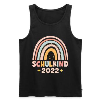 Schulkind 2022 Bunter Regenbogen - Männer Premium Bio Tank Top - Schwarz - Vorne - AI Model Male 178 light (178cm)