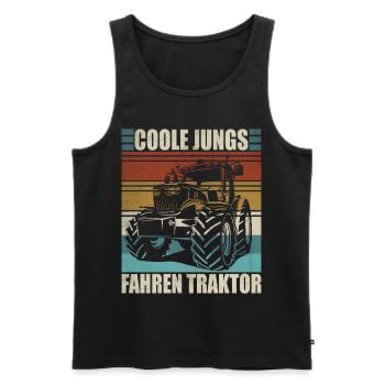 Traktor Junge Kleiner Landwirt Traktor - Männer Premium Bio Tank Top - Schwarz - Vorne - AI Model Male 178 light (178cm)