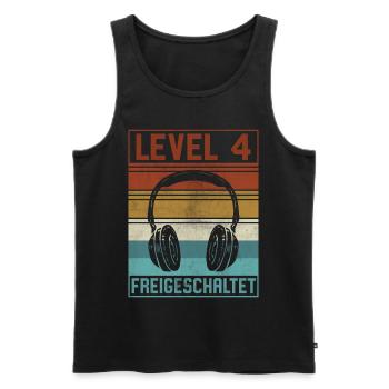 4. Geburtstag Junge Gamer Level 4 Jahre - Männer Premium Bio Tank Top - Schwarz - Vorne - Michal (187cm)