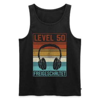 50. Geburtstag Mann Gamer Level 50 Jahre - Männer Premium Bio Tank Top - Schwarz - Vorne - Michal (187cm)