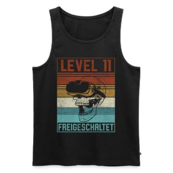 Level 11 Jahre Junge Gamer 11. Geburtstag - Männer Premium Bio Tank Top - Schwarz - Vorne - Michal (187cm)