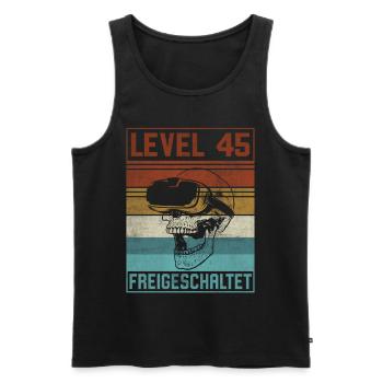 Level 45 Jahre Mann Gamer 45. Geburtstag - Männer Premium Bio Tank Top - Schwarz - Vorne - Michal (187cm)
