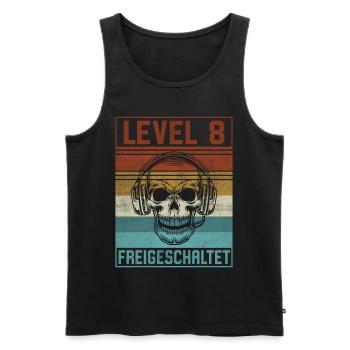 8. Geburtstag Gamer Level 8 Jahre - Männer Premium Bio Tank Top - Schwarz - Vorne - Michal (187cm)