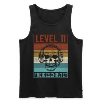 11. Geburtstag Gamer Level 11 Jahre - Männer Premium Bio Tank Top - Schwarz - Vorne - Michal (187cm)