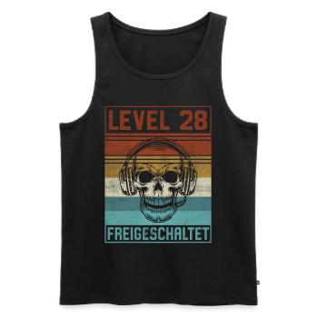 28. Geburtstag Gamer Level 28 Jahre - Männer Premium Bio Tank Top - Schwarz - Vorne - Michal (187cm)