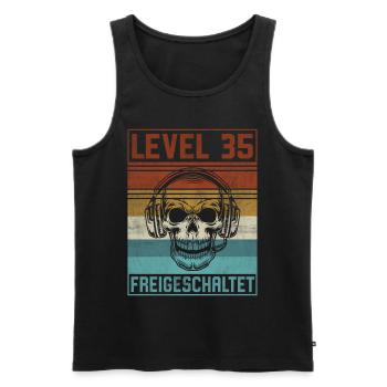 35. Geburtstag Gamer Level 35 Jahre - Männer Premium Bio Tank Top - Schwarz - Vorne - Michal (187cm)