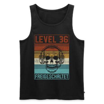 36. Geburtstag Gamer Level 36 Jahre - Männer Premium Bio Tank Top - Schwarz - Vorne - AI Model Male 178 light (178cm)