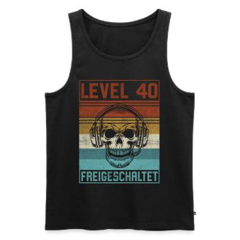 40. Geburtstag Gamer Level 40 Jahre - Männer Premium Bio Tank Top - Schwarz - Vorne - AI Model Male 178 light (178cm)