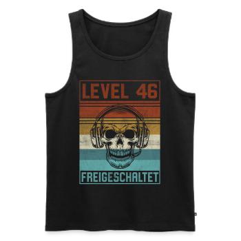 46. Geburtstag Gamer Level 46 Jahre - Männer Premium Bio Tank Top - Schwarz - Vorne - AI Model Male 178 light (178cm)
