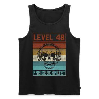 48. Geburtstag Gamer Level 48 Jahre - Männer Premium Bio Tank Top - Schwarz - Vorne - AI Model Male 178 light (178cm)