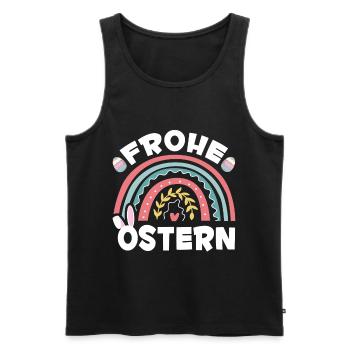 Ostereier Hase Regenbogen Frauen Mädchen Frohe Ost - Männer Premium Bio Tank Top - Schwarz - Vorne - AI Model Male 178 light (178cm)