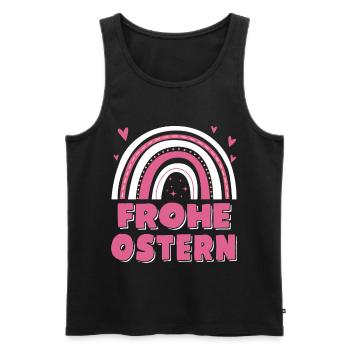 Oster Regenbogen Frohe Ostern - Männer Premium Bio Tank Top - Schwarz - Vorne - Michal (187cm)