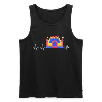 Bouncy Castle Heartbeat Inflatable Castle - Men's Premium Organic Tank Top - black - Front - AI Model Male 178 light (178cm)