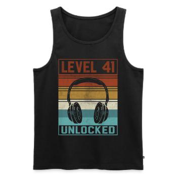 Gamer 41st Birthday Gamer - Men's Premium Organic Tank Top - black - Front - Michal (187cm)